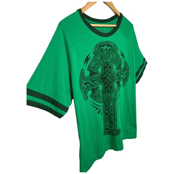 Lucky Tee Shirt Mens Saint Patricks Day Cross Celtic Irish Charm Green XL - Picture 3 of 8